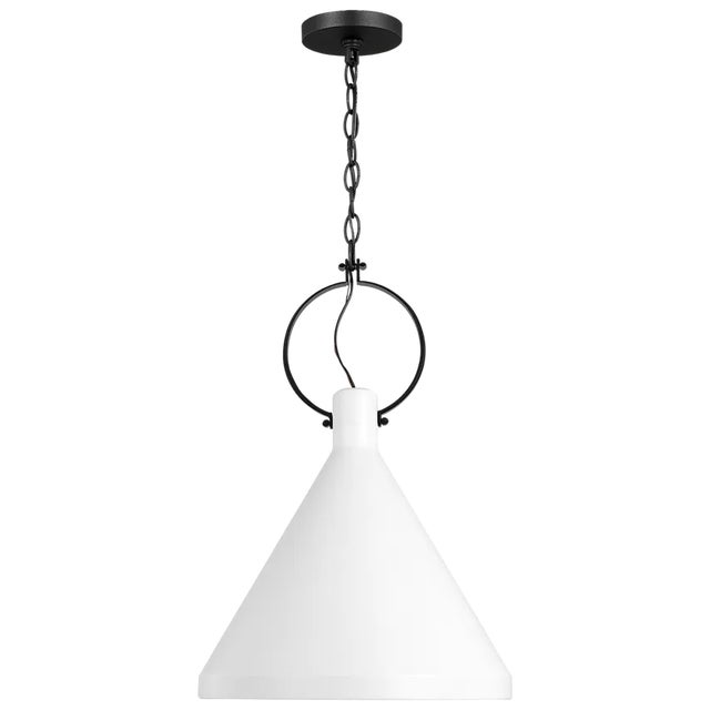 The Lyon one light indoor pendant in matte white enhances the beauty of your home with ample light and style to match...