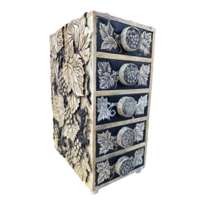 Vintage Hand Carved Italian Alabaster Trinket Box.