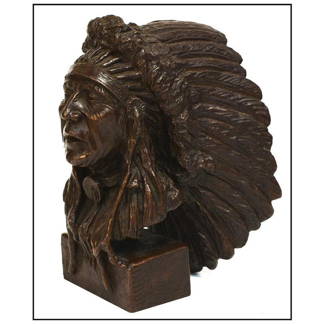 The artwork here, "Weasel Feather", is a wonderful depiction of the bust of a distinguished Native American man, that is...