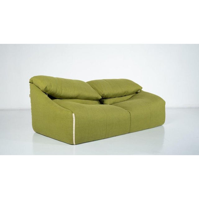 1980s Green Plumy Sofa attributed to Annie Hiéronimus for Cinna, 1980s For Sale - Image 5 of 8