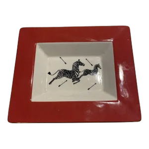 Scalamandre Zebras by Lenox Red Borders Dish
