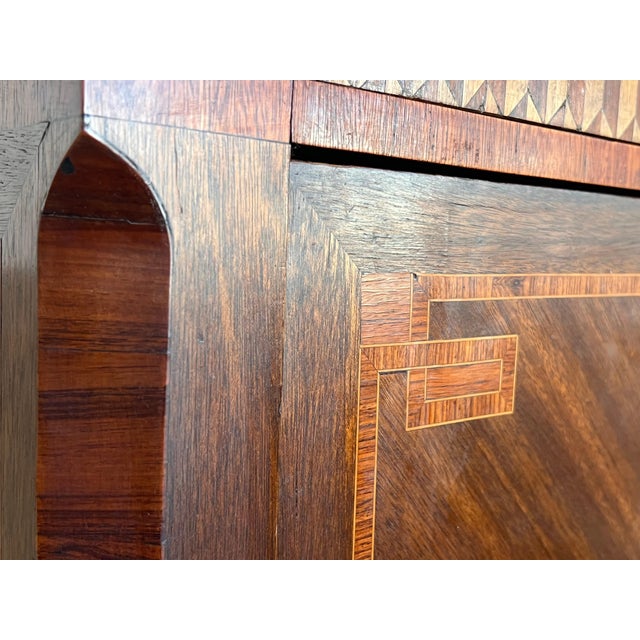 19th Century Empire Drop-Front Oak Secretary Desk or Abattant, Chest France For Sale - Image 10 of 18