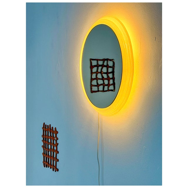 Mid-Century Backlit Wall Mirror from Hillebrand, Germany, 1960s For Sale - Image 11 of 13