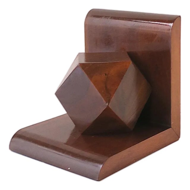 Art Deco Wood Bookend For Sale