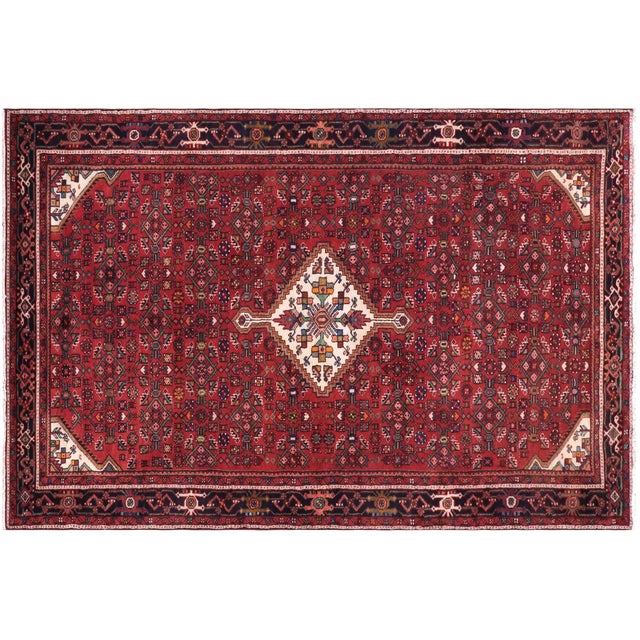 Red Antique Tabriz Red/Blue Wool Rug - 5'10'' X 10'3'' For Sale - Image 8 of 10