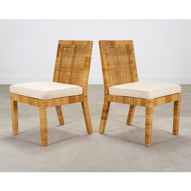 Wood Set of 8 Billy Baldwin for Bielecky Brothers Cane Dining Chairs For Sale - Image 7 of 18