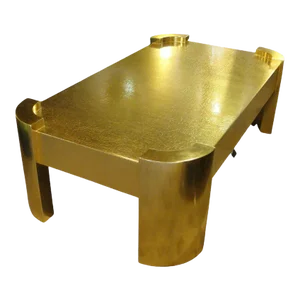 1980s Phyllis Morris 22 Ct Gold Leaf Cocktail Table
