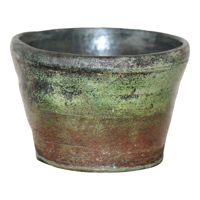 1990s Excellent, Hand-Made Iridescent Raku Pottery Indoor/Outdoor Planter For Sale