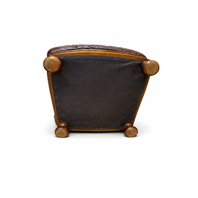 1980s Vintage English Leather Wingback Chair, 1980s For Sale - Image 5 of 6