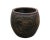 Chinese Dark Brown Glazed Earthenware Planter With Hand Painted Mystic Birds and Plants For Sale - Image 3 of 6