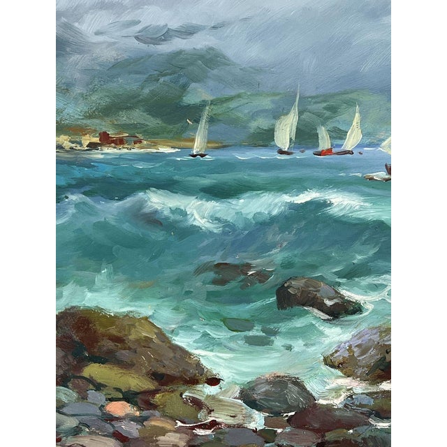 Oil Painting the Beginning of a Storm at Sea Yuriy Suprunchuk For Sale - Image 4 of 11