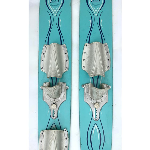 Vintage Voit Turquoise Water Skis For Sale - Image 4 of 6