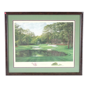 "The 16th Hole" by Linda Hartough - Late 20th Century Lithograph Signed and Stamped With Signet, Framed