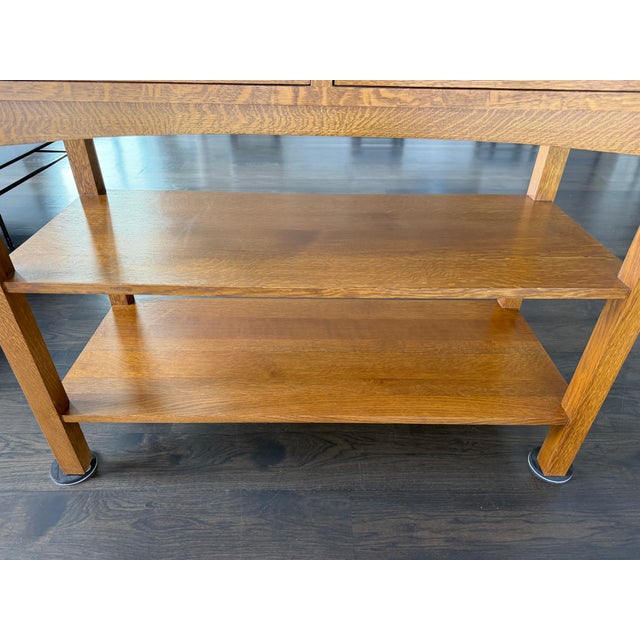 Wood Stickley Mission / Arts & Crafts Oak Server / Console / Buffet – Model 640 – Fayetteville Finish For Sale - Image 7 of 11