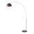 92-Inch Nova of California Half Dome Arc Floor Lamp - Mid Century Modern, Satin Nickel, Black Marble Base, Dimmable For Sale