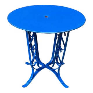 French 1920’s Blue Painted Garden Table For Sale