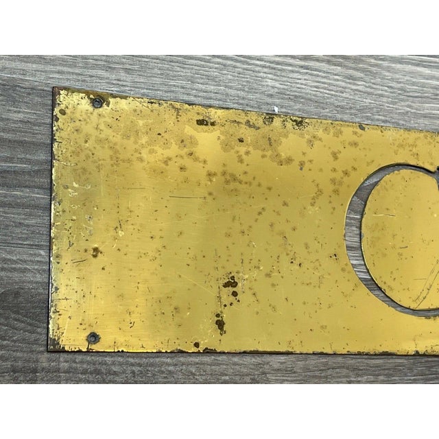 English Mid Century British Rare Brass Auctioneers Wall Sign Christie's For Sale - Image 3 of 11