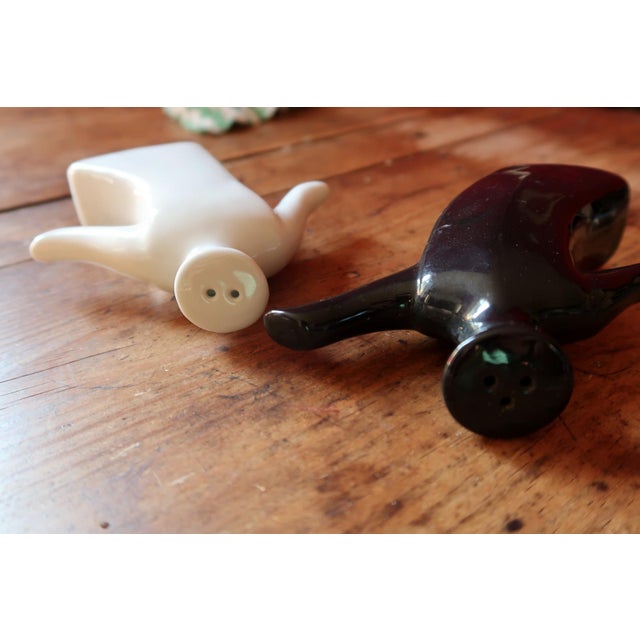 Modern Modern Ceramic Salt & Pepper Shakers, Anthropomorphic Black & White Figures For Sale - Image 3 of 8