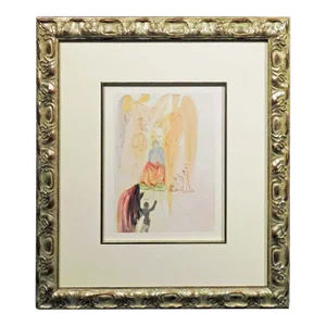 1960s Salvador Dali the Divine Comedy Woodblock Art Print Paradise Canto 23