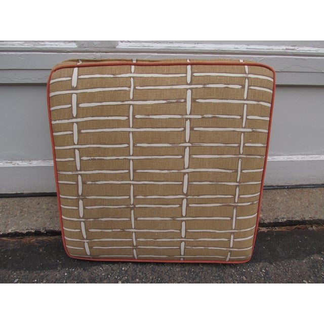 Vintage 1960s Bamboo Ottoman in the Style of Ficks Reed's Far Horizon Line For Sale - Image 10 of 12