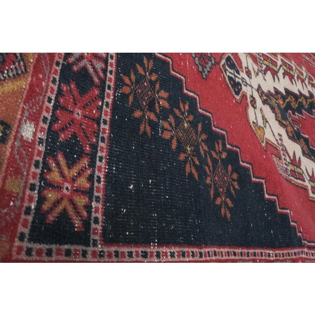 Textile 1970s Vintage Oushak Anatolian Red Rug 4'7" X 7'10" For Sale - Image 7 of 13