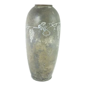 1960s Ceramic Vase with Silver Inlay