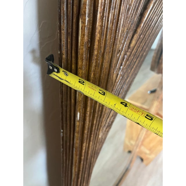 Large Floor Length Rattan Palm Tree Mirror by Vivai Del Sud. Italy, 1970s For Sale - Image 10 of 12