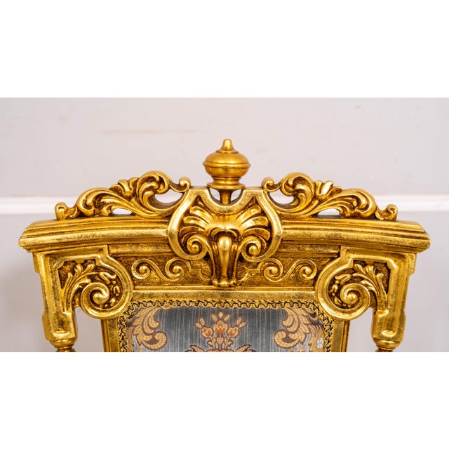 Set of 14 French Louis XIV Style Gold Gilt Carved Throne Dining Chairs For Sale In Philadelphia - Image 6 of 18
