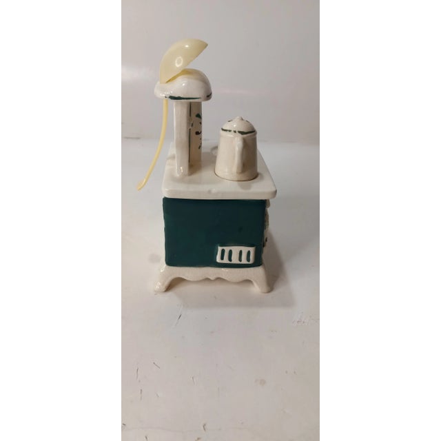 1950s Instant Coffee Green Stove Canister Figural Oven Ceramic Lego Japan For Sale - Image 12 of 12