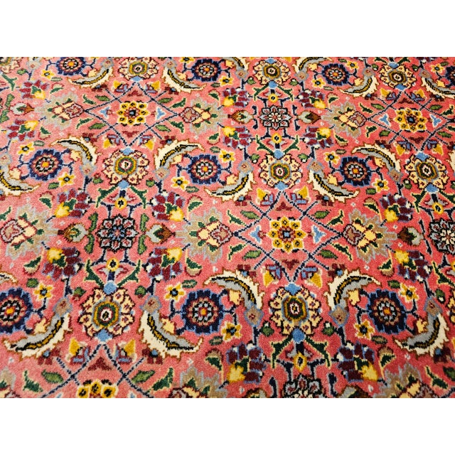 Vintage Persian Tabriz Rug, Hand-Knotted Wool, Allover Herati Pattern, Plum & Blue, 7x10 For Sale - Image 13 of 16