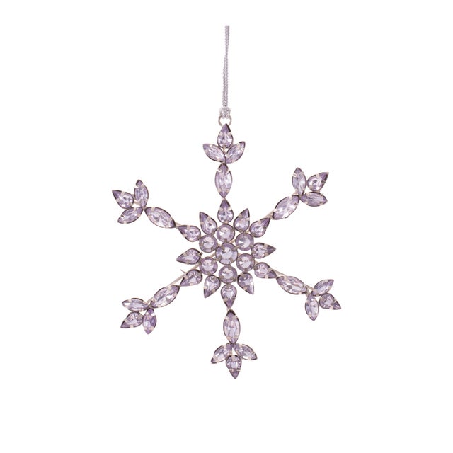 Kenneth Ludwig Chicago Snowflake Jewel Ornaments (Set of 6) For Sale - Image 4 of 5