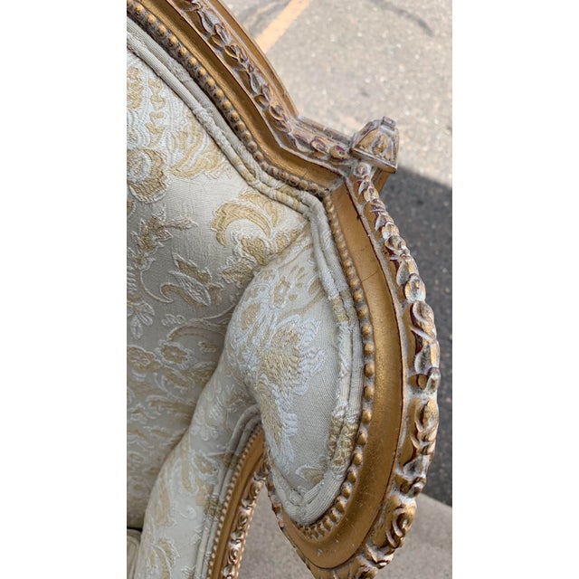 French Heritage Bergere Style Arm Chair For Sale - Image 9 of 12