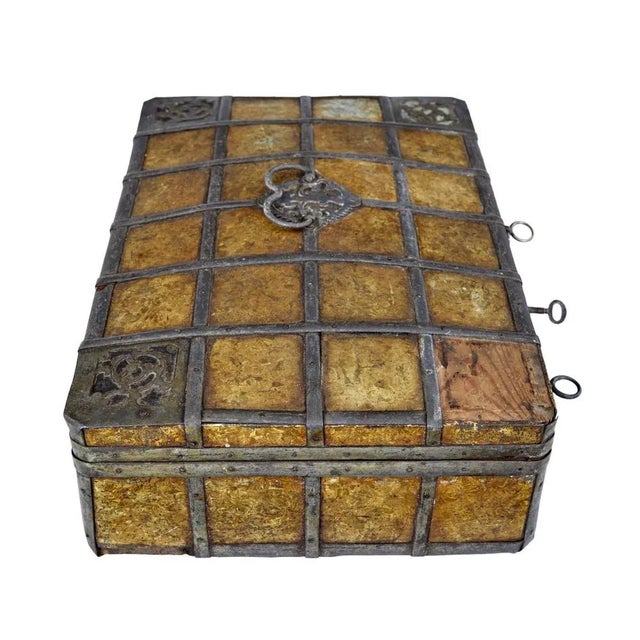 Baroque Late 18th Century Scandinavian Metal Bound Box For Sale - Image 3 of 11