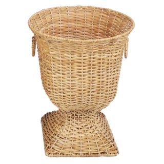 Large Square Wicker Urn For Sale
