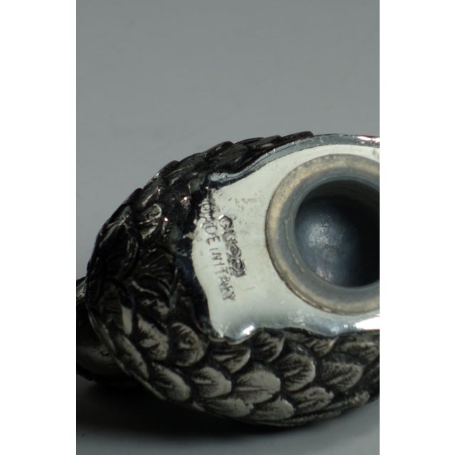 Silver Metal Italian Quail Salt and Pepper Shackers from Gucci, 1970s, Set of 2 For Sale - Image 9 of 11