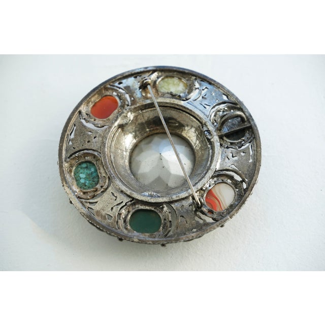 Purple Vintage, 1970s, Miracle Scottish Pebble Jewelry Brooch, Signed, Mid-Century Celtic Revival For Sale - Image 8 of 10