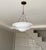 Black Matte White Layered Pendant Light | 4-Light Steel Shade Chandelier With Black Antique Brass Chain For Sale - Image 8 of 18