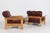 Brutalist Lounge Chairs in Oak and Reddish Brown Leather, 1970s, Set of 2 For Sale - Image 11 of 17