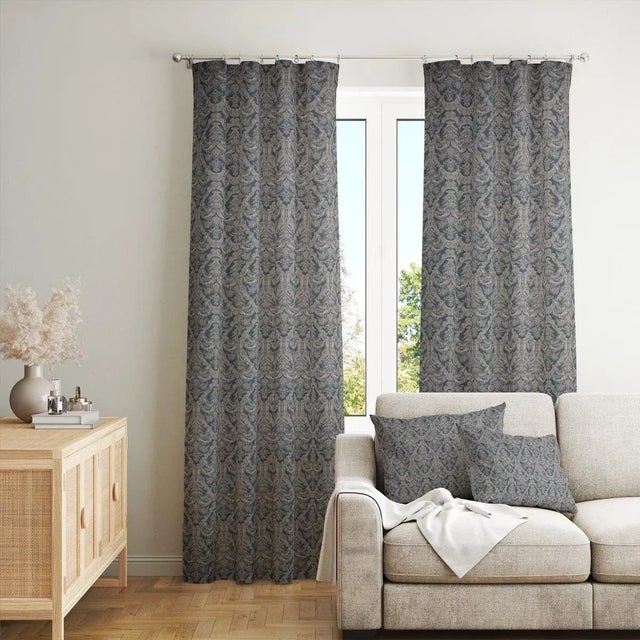 English Siena Indigo / White Fabric For Sale - Image 3 of 6