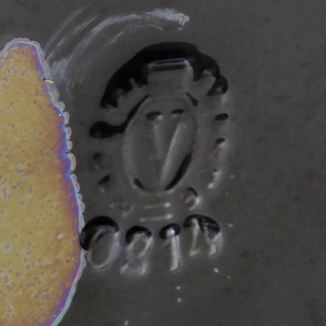 Ceramic Large French Blue & Beige Ceramic Vase from Verceram, 1960s For Sale - Image 7 of 8