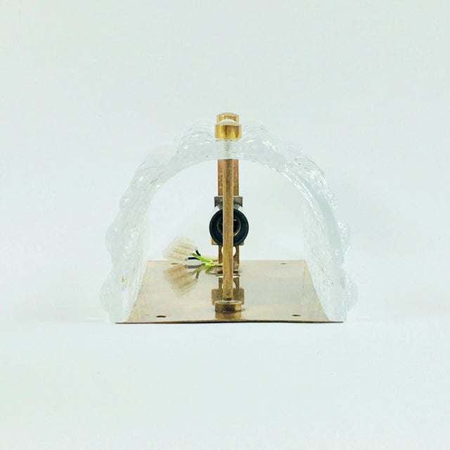 Mid-Century Scandinavian Glass and Brass Wall Lights by Carl Fagerlund for Orrefors, Sweden, 1960s, Set of 2 For Sale - Image 9 of 11