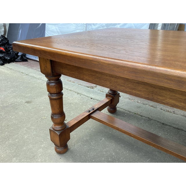 Handsome French Oak Farmhouse Table For Sale - Image 4 of 8