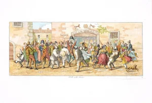 Carl Gustaf Hyalmar Morner - Dancing in the Street - Original Etching - 1820