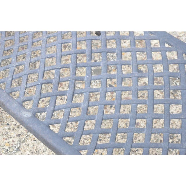 Metal Late 20th Century Tuscan Mediterranean Style Black Cast Aluminum Patio Chaise Lounge Chair For Sale - Image 7 of 9