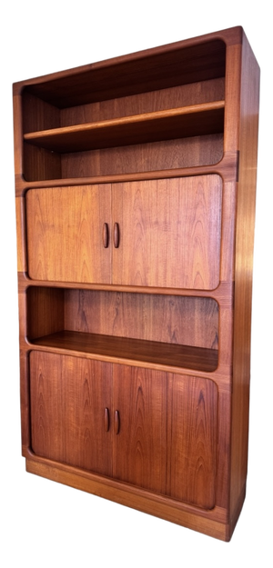 Mid-Century Modern Danish Teak Cabinet with Tambour Doors from Dyrlund, 1974