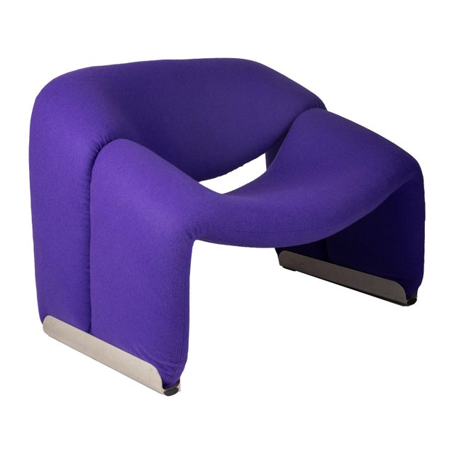 Textile F598 Purple Groovy Chair by Pierre Paulin for Artifort For Sale - Image 7 of 10