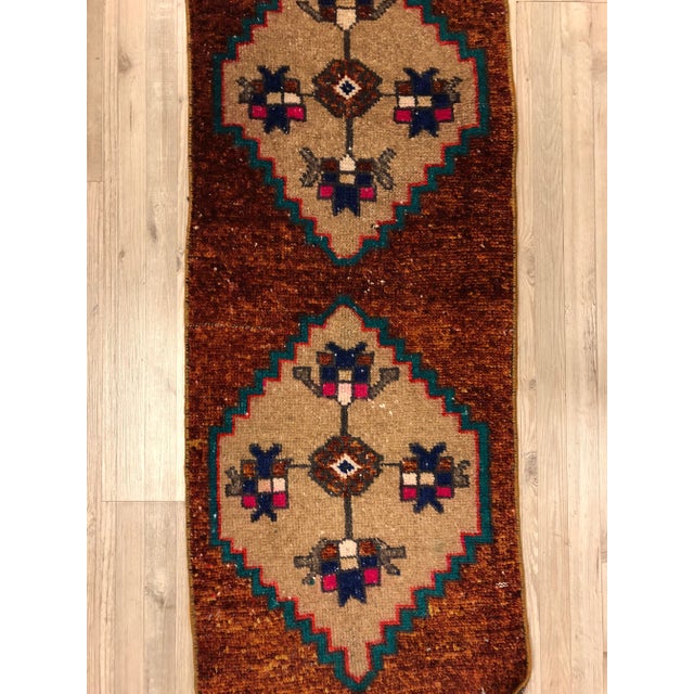 Turkish 1960s Vintage Faded Turkish Small Rug - 1′5″ × 3′6″ For Sale - Image 3 of 6