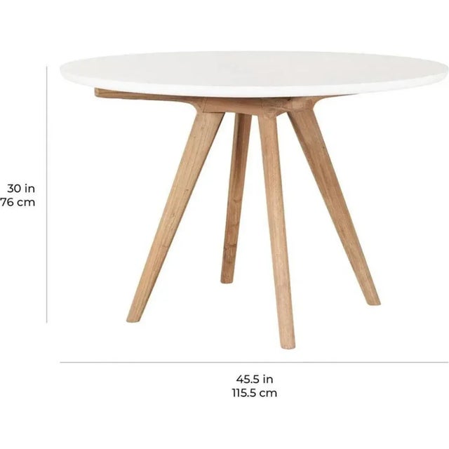 Discover the lasting elegance of the Viola Dining Table By Seasonal Living, crafted from white teak and concrete for...