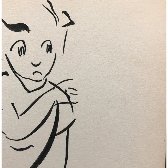 Figurative 1930s Helen Malta Drawing of a Child For Sale - Image 3 of 4