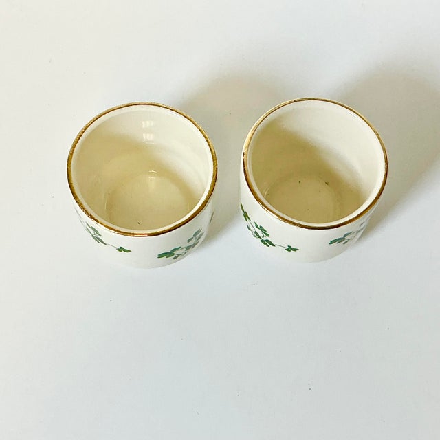 English Mid-Century Scottish English Traditional Shamrock Motif Egg Cups - A Pair, St Patrick’s Day. For Sale - Image 3 of 9